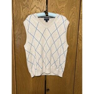 Lands End Men’s Sweater Vest Argyle 100% Supima Cotton ￼